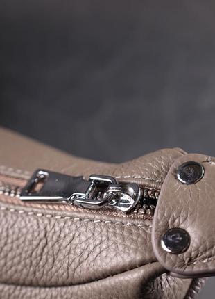 Кожаная женская сумка полукруглого формата с одной ручкой vintage 22412 серая9 фото