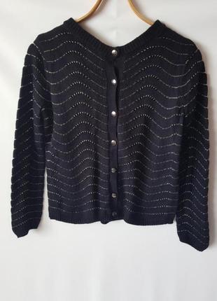 Черный свитер с пуговицами сзади кардиган3 фото