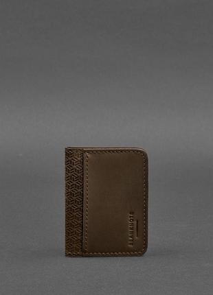 Чоловіча шкіряна обкладинка для id-паспорта і водійських прав 4.0 карбон темно-коричнева