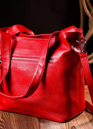 Многофункциональная женская сумка-шоппер с карманами karya 20876 красный10 фото