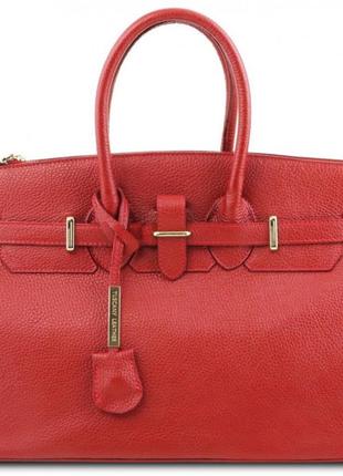 Tl bag кожаная сумка женская tuscany tl141529 (lipstick red)