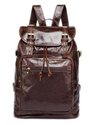 Рюкзак кожаный vintage 14843 коричневый1 фото