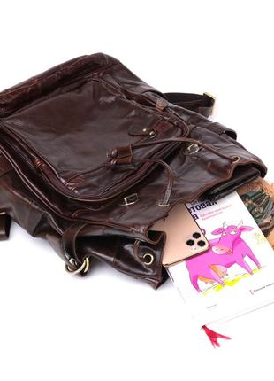Рюкзак кожаный vintage 14843 коричневый9 фото