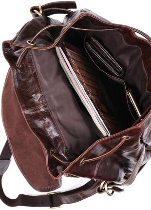 Рюкзак кожаный vintage 14843 коричневый7 фото