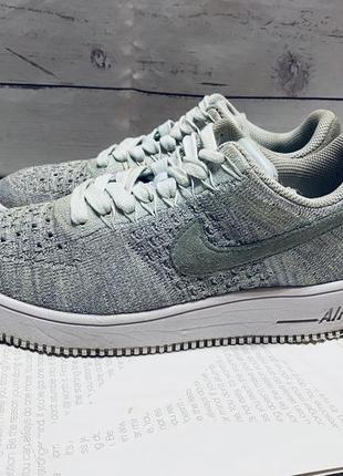 Кроссовки nike w air force flyknit low 820256 400 оригинал голубые, легкие4 фото