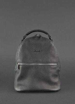Шкіряний жіночий міні-рюкзак kylie чорний2 фото
