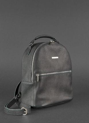 Шкіряний жіночий міні-рюкзак kylie чорний3 фото