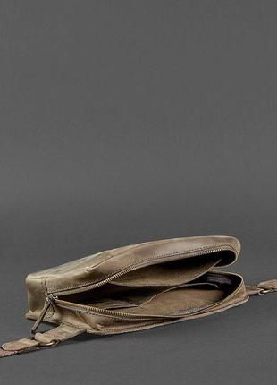 Шкіряна поясна сумка dropbag maxi темно-коричнева crazy horse7 фото