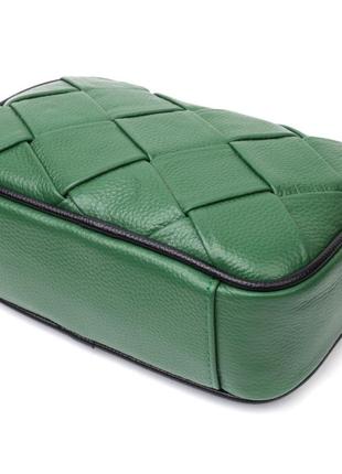 Цікава шкіряна сумка з палітурками для стильних жінок vintage 22410 зелена3 фото