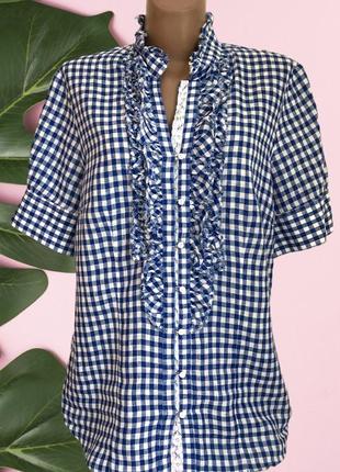 Новая ♥️♥️♥️ льняная блузка в клетку wallmann, германия.