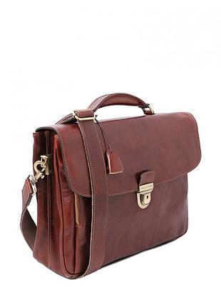 Tl142067 alessandria - кожаный мужской портфель мультифункциональный, цвет: коричневый