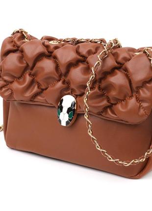 Оригінальна жіноча сумка з екошкіри vintage 18711 коричневий