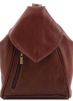 Шкіряний рюкзак tuscany leather delhi tl140962 (brown — коричневий)