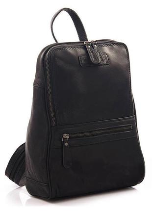 Рюкзак кожаный черного цвета hill burry hb2399a