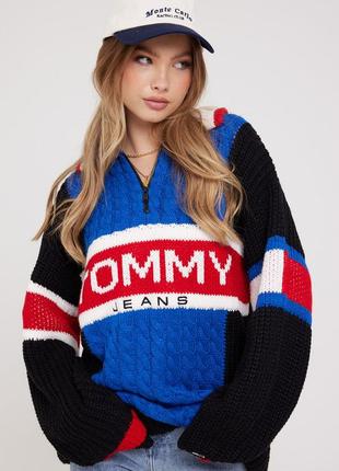 Свитер tommy hilfiger jeans женский длинный вязаный новый оригинальный джемпер кофта denim1 фото