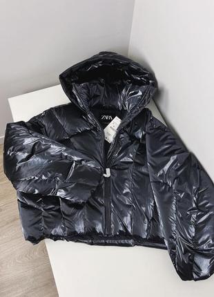 Металізована стьобана куртка анорак1 фото