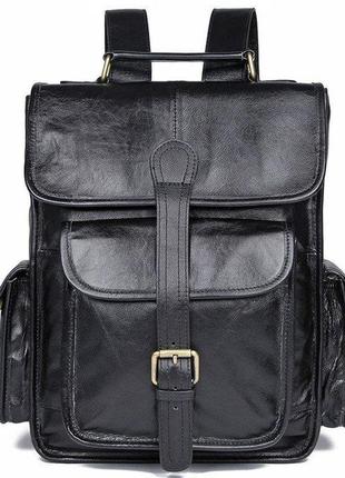 Рюкзак vintage 14967 кожаный черный1 фото