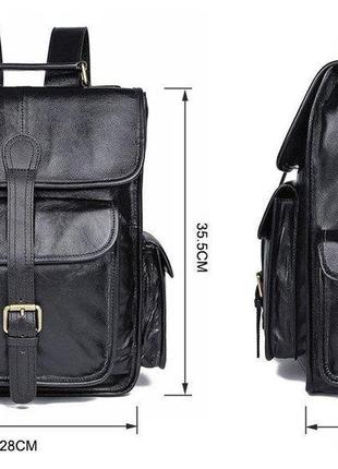Рюкзак vintage 14967 кожаный черный4 фото