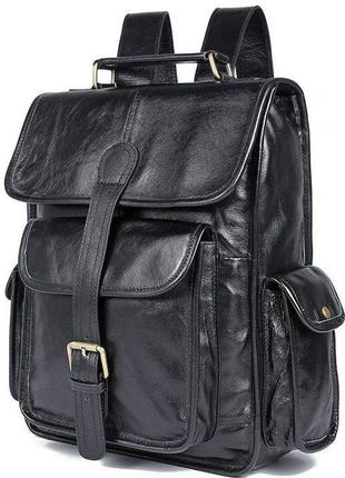 Рюкзак vintage 14967 кожаный черный2 фото