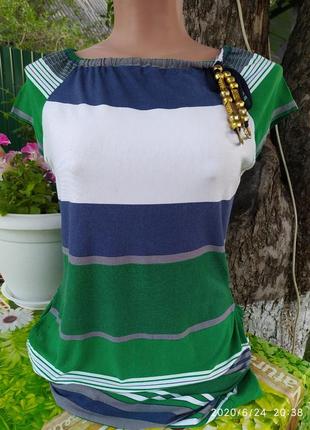 Плаття в смужку синя, біла, зелена