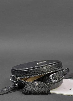 Кругла жіноча шкіряна сумочка tablet чорна blackwood4 фото