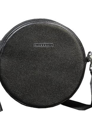 Кругла жіноча шкіряна сумочка tablet чорна blackwood6 фото