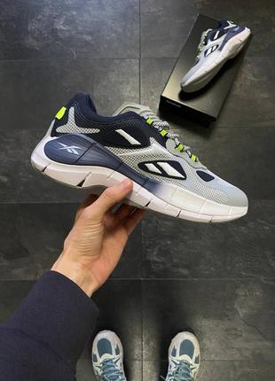 Чоловічі кросівки сірі з синім у стилі reebok zig kinetica gray navy