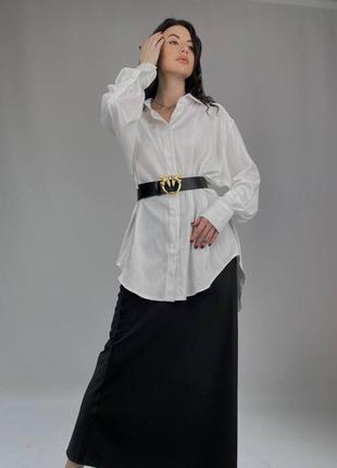 Сорочка класична блуза довга сорочка подовжена пряма вільна оверсайз блуза довга манжети широка пряма котон довга