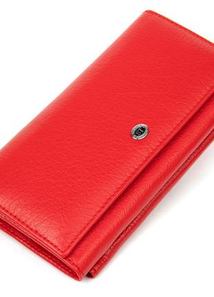 Классический женский кошелек st leather 19376 красный