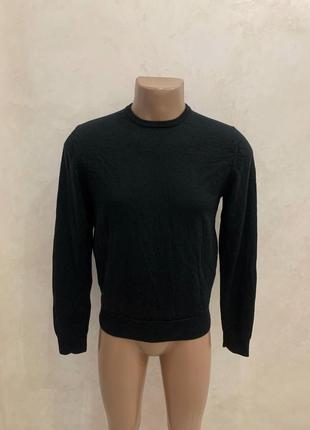 Шерстяной свитер джемпер aquascutum черный свитшот3 фото