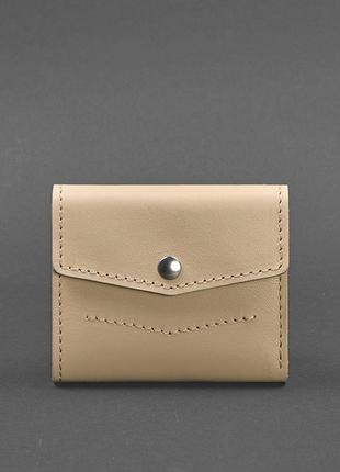 Жіночий шкіряний гаманець 2.1 світло-бежевий5 фото