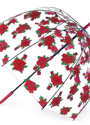 Зонт-трость женский fulton l042 birdcage-2 tattoo rose (тату из роз)