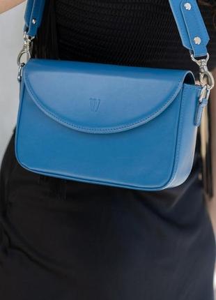 Жіноча шкіряна сумка molly яскраво-синя6 фото