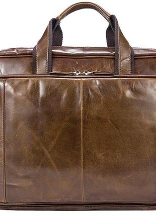 Чоловіча шкіряна сумка vintage 14769 коричнева1 фото