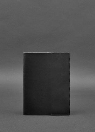 Шкіряна обкладинка для блокнота 6.0 (софт-бук) чорна краст