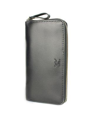 Шкіряне портмоне keeper zip чорний