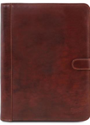 Шкіряна папка для документів на кнопці adriano tuscany tl141275 (коричневий)