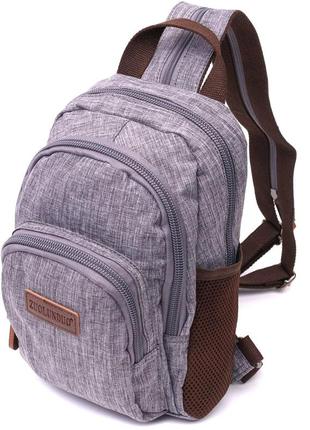 Современный рюкзак из полиэстера с большим количеством карманов vintage 22149 серый