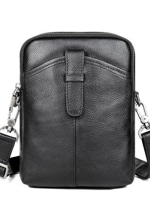 Сумка мужская кожаная флотар vintage 14969 черная