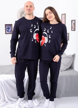 Піжама жіноча та чоловіча "family look" тоненька, з днем закоханих, від 42 до 54 розміри