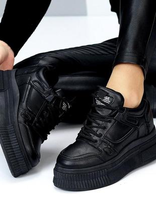 Сникерсы женские кроссовки черные1 фото