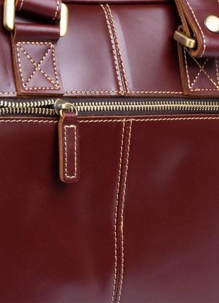 Дорожня сумка-портфель vintage 14776 бордова6 фото