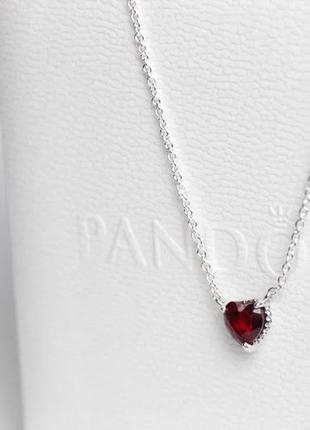 Pandora подвеска "красное сердце"2 фото