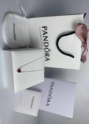 Pandora підвіска "червоне серце"3 фото