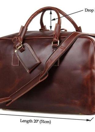 Большая удобная кожаная дорожная сумка, английский стиль 7156lb3 фото