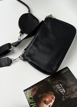 Сумка женская кросс-боди черная cross body chain bag