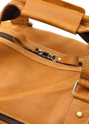 Містка дорожня сумка з натуральної вінтажної шкіри vintage 22140 світло-коричнева3 фото