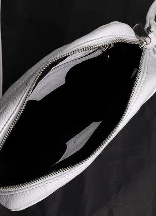 Жіноча сумка крос-боді з натуральної шкіри grande pelle 11650 біла3 фото