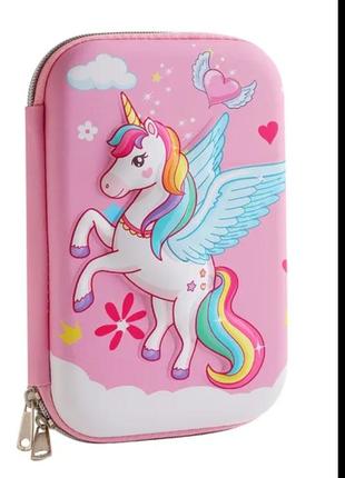 Пенал единорог с эффектом 3d