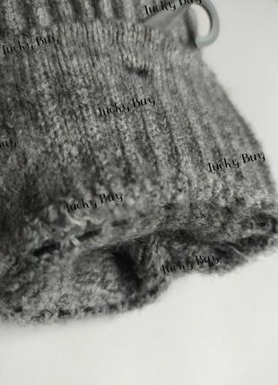 Женские теплые серые перчатки.9 фото